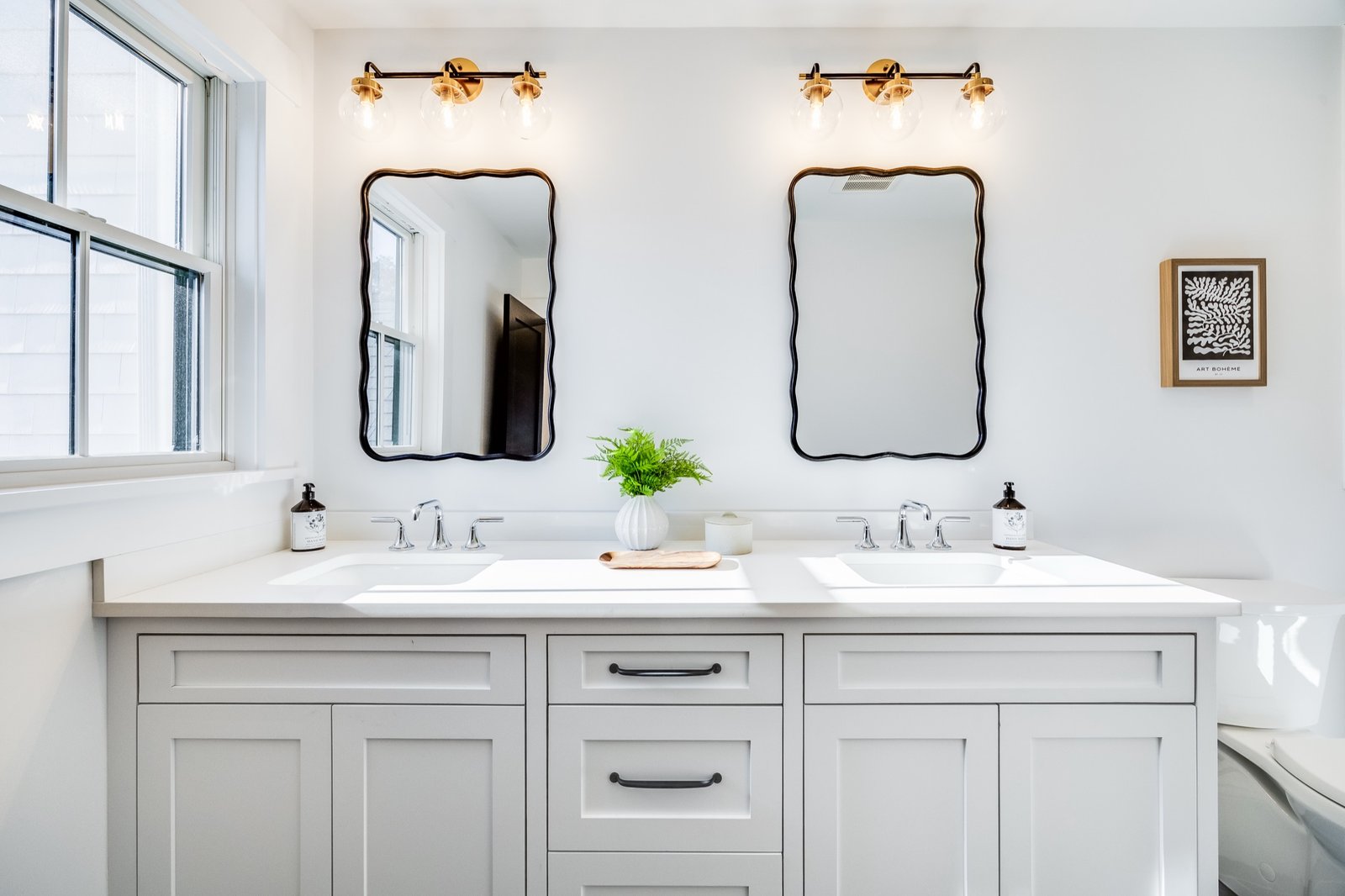 Bathroom mirror and vanity