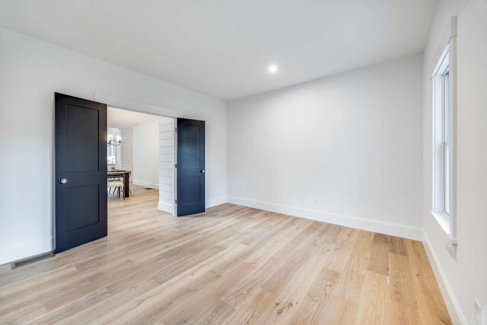 Bedroom with custom trim